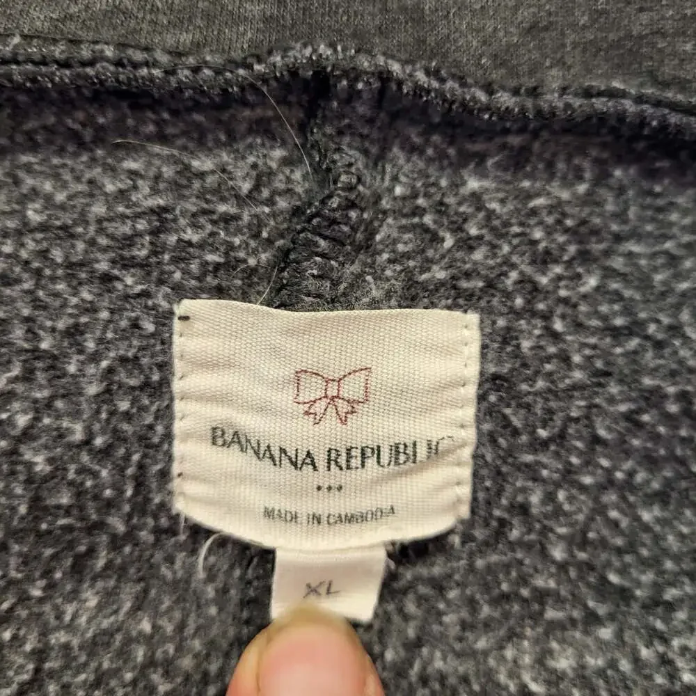 Banana Republic Grey Full Zip Mock Neck Fleece Jacket, XL